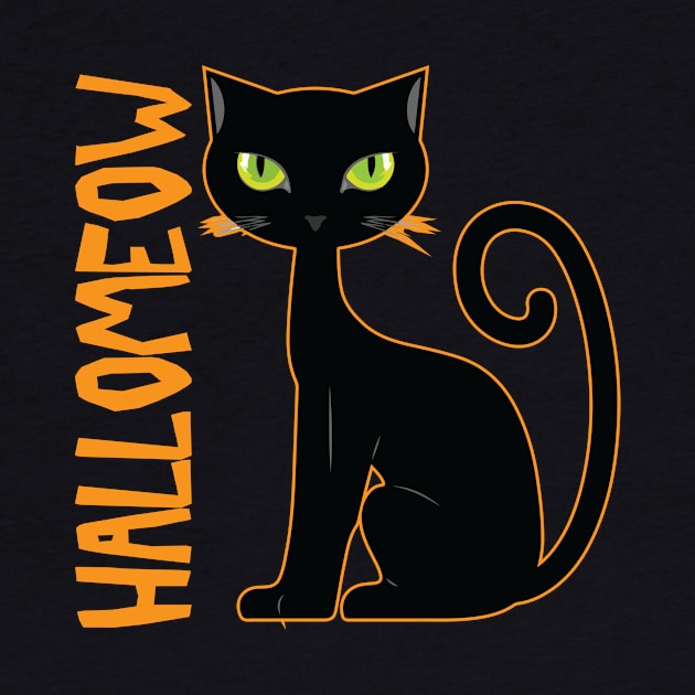 Hallomeow Cat TShirt Halloween Cat Shirt for Cat Lover by ChristianCrecenzio